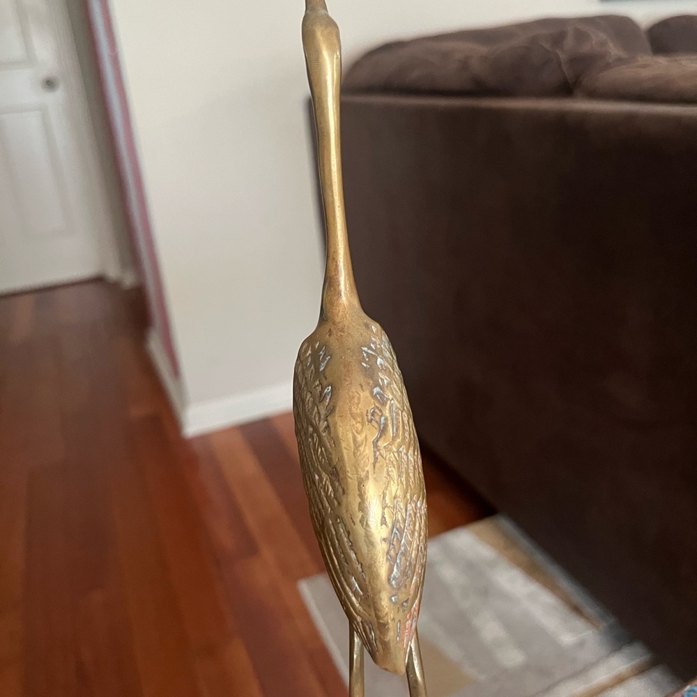 Vintage Elegant Gold Crane Figurine - Picture 7 of 7